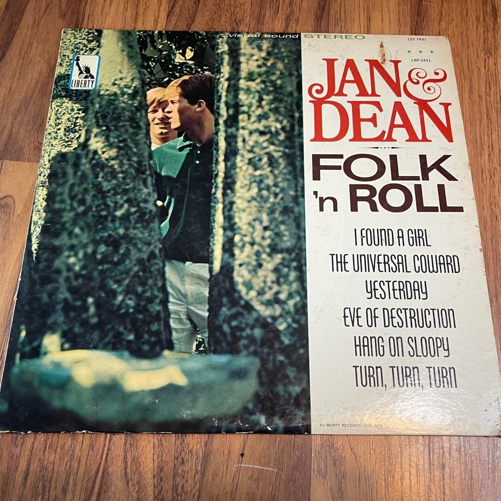 Jan & Dean Folk n Roll Vinyl LP 1965 Liberty LST7431 Stereo 60s Folk Rock Record